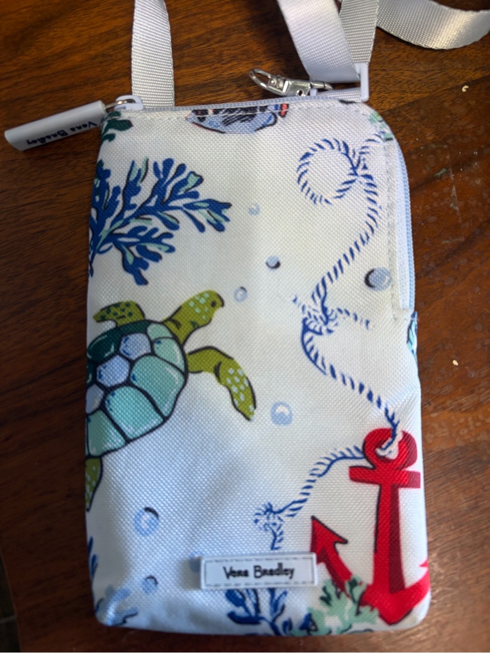 Vera Bradley Turtle & Anchor Crossbody Bag in White, Blue, Green, Red